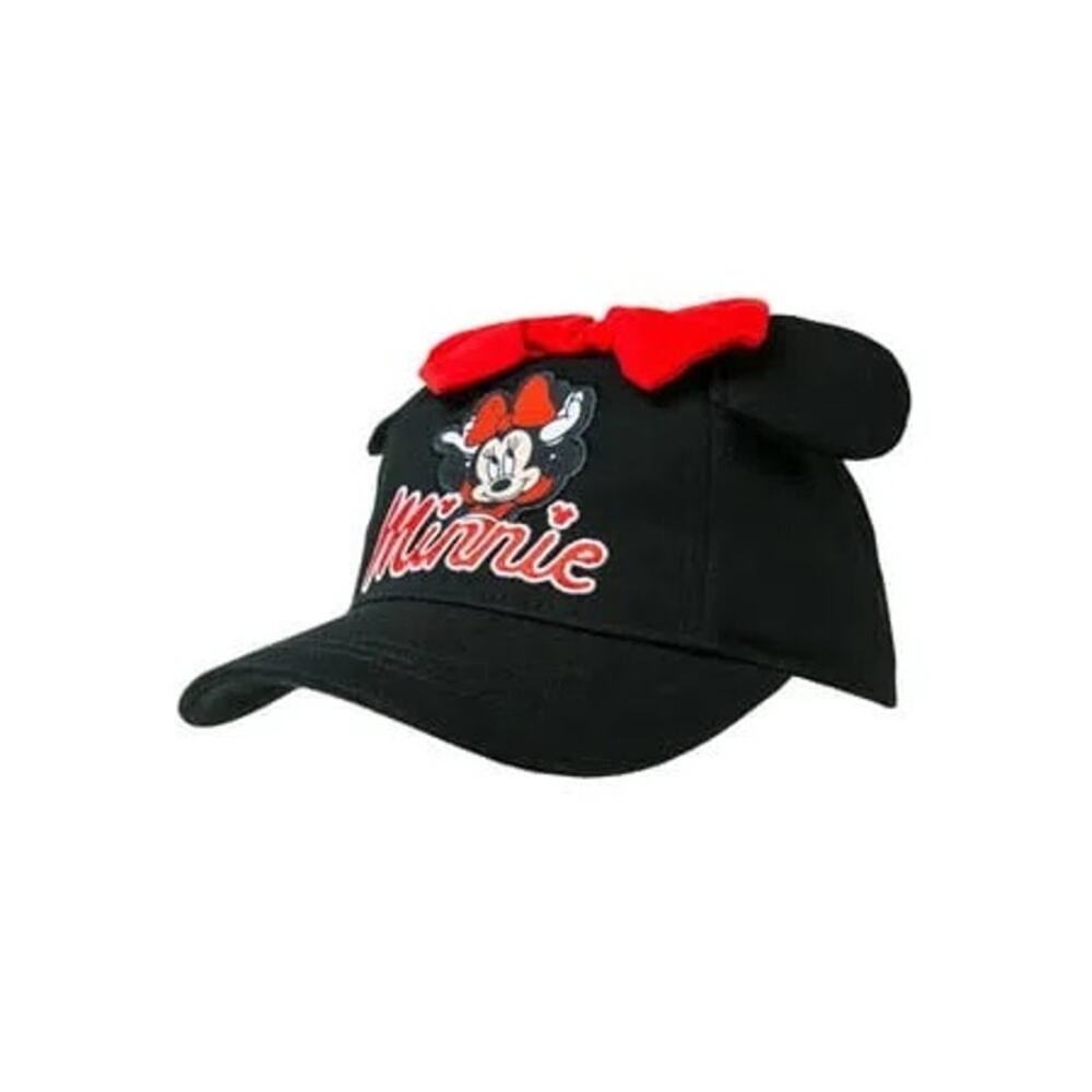 NWT DISNEY EMBROIDERED MINNIE MOUSE RED BLACK BOW EARS ADJUSTABLE KIDS HAT - Picture 3 of 6